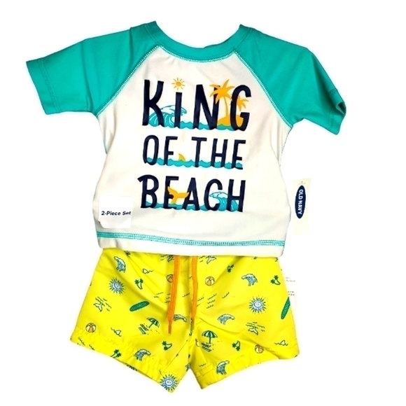 OLD NAVY BABY BOY 2 PIECE BATHING SUIT SET SIZE 3-6 MONTHS NWT - Picture 1 of 4
